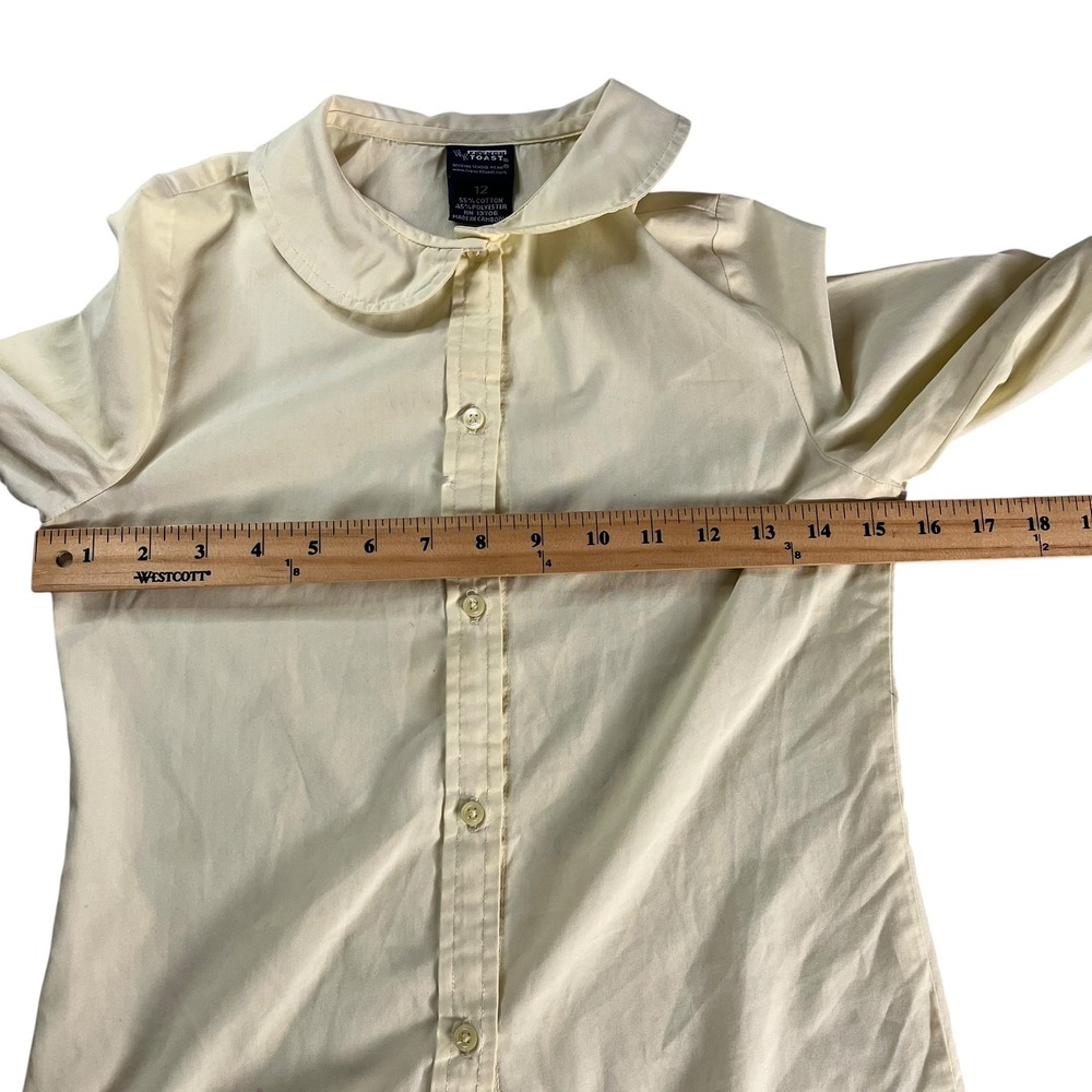 French Toast Long Sleeve Peter Pan Collar Shirt Girls 12 Yellow School Uniform - Picture 7 of 16